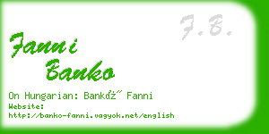fanni banko business card